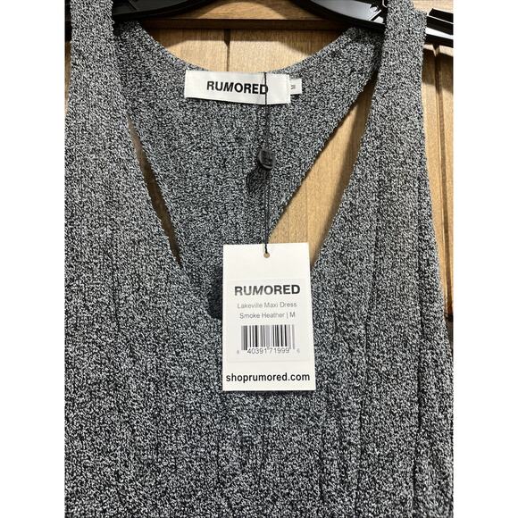 NWT Rumored Lakeville Maxi Dress Smoke Heather Textured Racerback, Size Med $108 - Picture 5 of 8